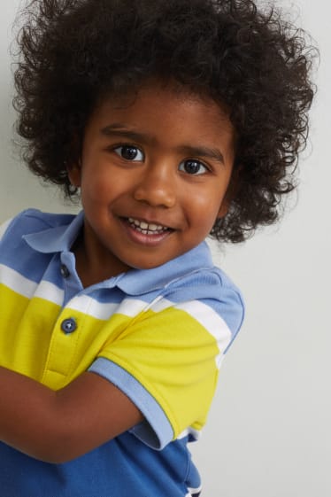 Kinderen: jongens - Set van 2 - poloshirt en T-shirt - gestreept - blauw