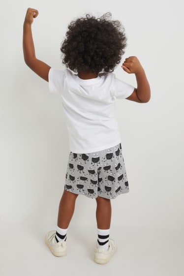 Kinder - Set - Kurzarmshirt und Shorts - 2 teilig - weiß