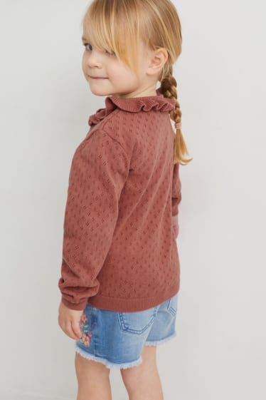 Enfants filles - Gilet de maille - marron