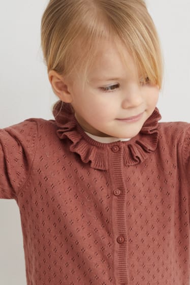 Enfants filles - Gilet de maille - marron