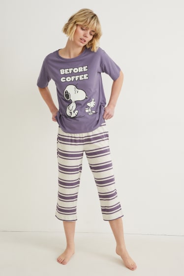 Dames - Pyjama - Peanuts - paars