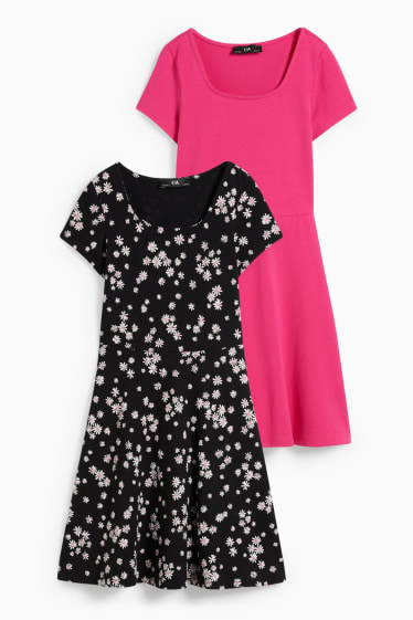 Kinder - Multipack 2er - Kleid - pink
