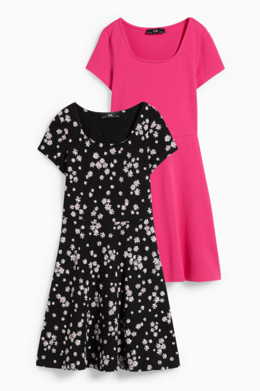 Niños - Pack de 2 - vestidos - fucsia