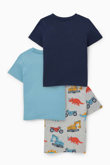 Enfants - Lot de 3 - T-shirts - bleu foncé