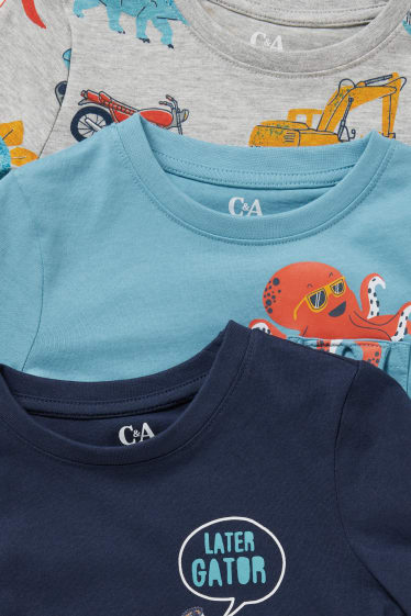 Enfants - Lot de 3 - T-shirts - bleu foncé