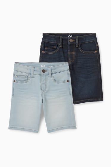 Nen - Paquet de 2 - bermudes texanes - jog denim - texà blau fosc