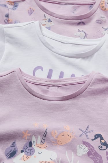 Enfants - Lot de 3 - pyjashort - 6 pièces - violet clair