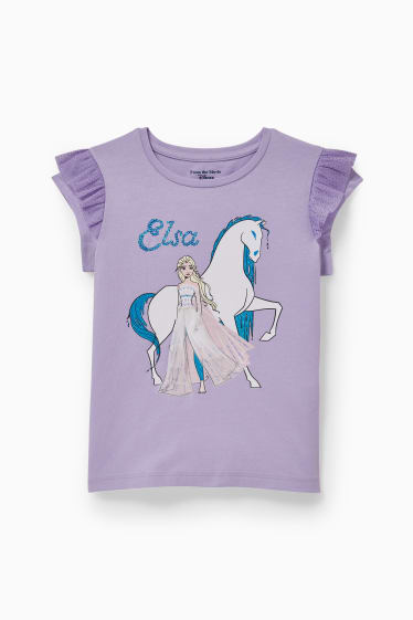 Children Girls - Frozen - short sleeve T-shirt - lilac