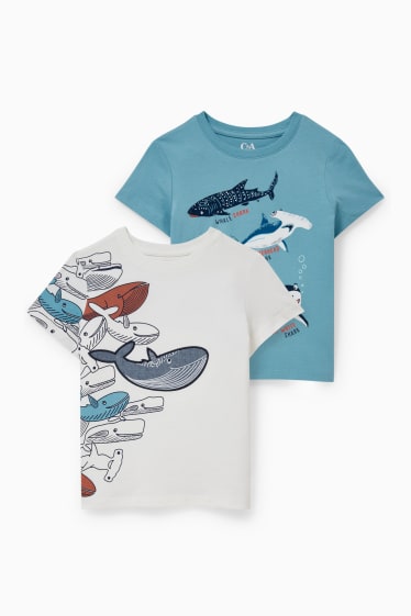 Kinder Jungen - Multipack 2er - Kurzarmshirt - weiss