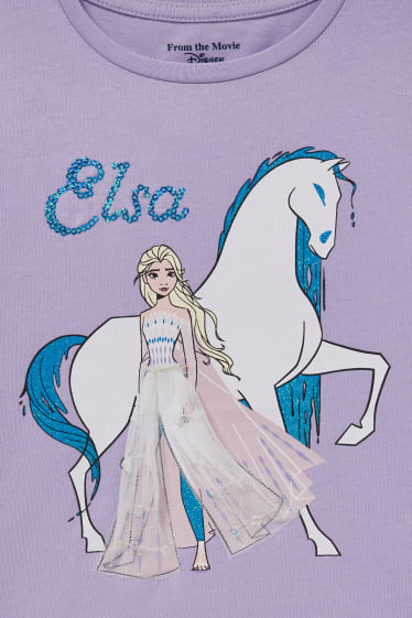 Children Girls - Frozen - short sleeve T-shirt - lilac