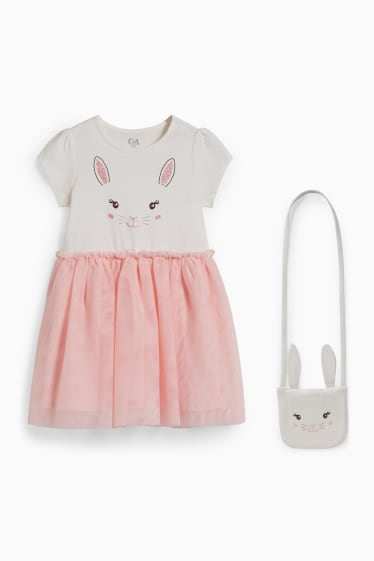 Bambine - Set - vestito e borsa - 2 pezzi - rosa