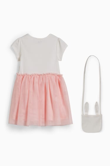 Dětské - Souprava - šaty a taška - 2dílná - růžová