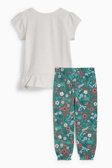 Bambine - Set - maglia a maniche corte e pantaloni di jersey - 2 pezzi - bianco crema
