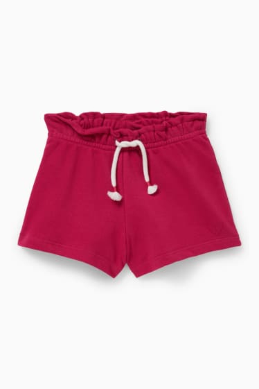 Dětské - Teplákové šortky - tmavě růžová