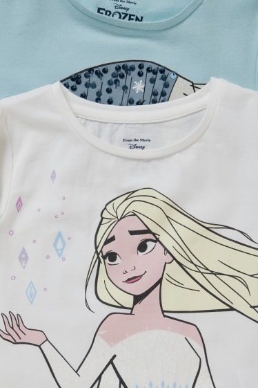 Enfants - Lot de 2 - La Reine des Neiges - T-shirts - bleu clair