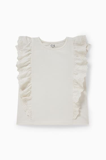 Kinder Mädchen - Kurzarmshirt - cremeweiss