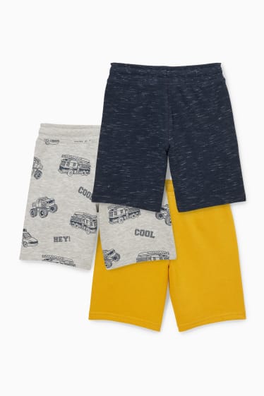 Enfants garçons - Lot de 3 - bermudas en molleton - jaune