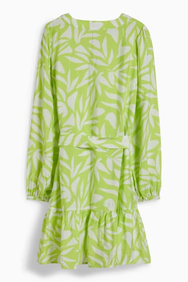 Femmes - Robe évasée - à motif - vert clair