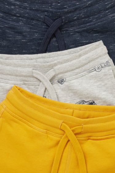 Enfants garçons - Lot de 3 - bermudas en molleton - jaune