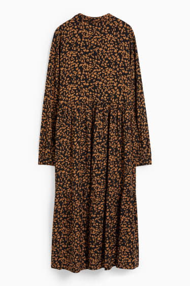 Femmes - Robe-chemisier - à motif - noir / beige