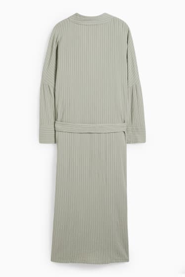 Women - Dressing gown - striped - light green