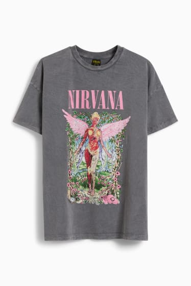 Femmes - CLOCKHOUSE - T-shirt - Nirvana - gris foncé