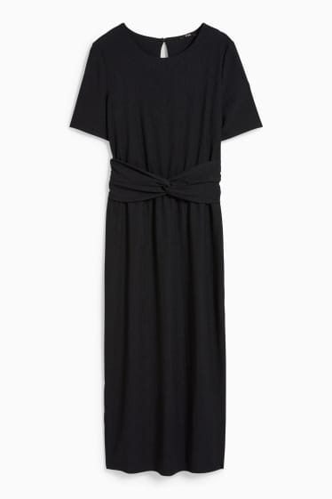 Women - Fit & flare dress with knot detail - black