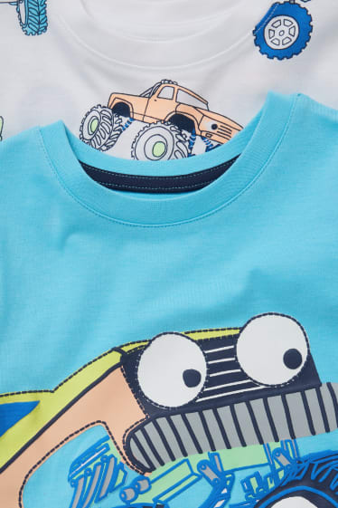Kinderen: jongens - Set van 2 - shortama - 4-delig - blauw