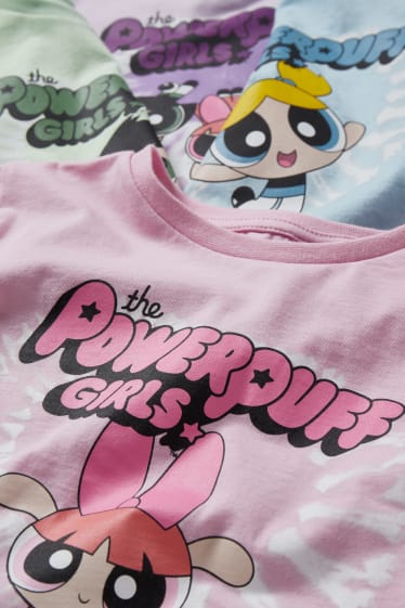 Kinderen - Set van 4 - Powerpuff Girls - T-shirt - lichtpaars