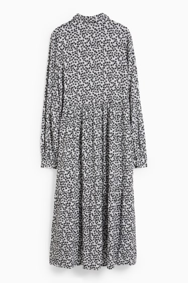 Women - Shirt dress - floral - black / white