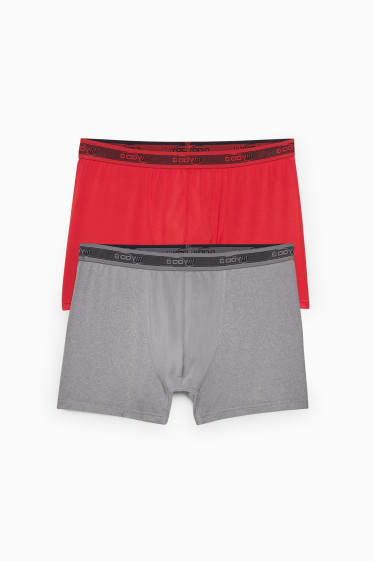 Hommes - Lot de 2 - boxers - rouge foncé