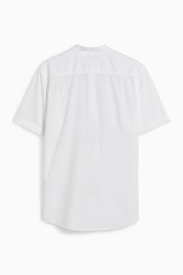 Herren - Hemd - Regular Fit - Stehkragen - weiß