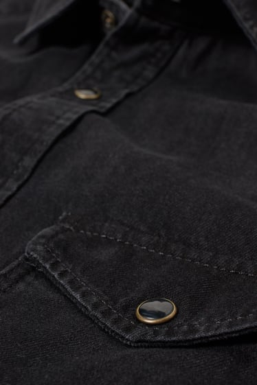 Hommes - Chemise en jean - regular fit - col kent - jean gris foncé