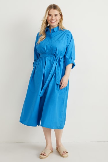 Femmes - Robe chemisier - bleu