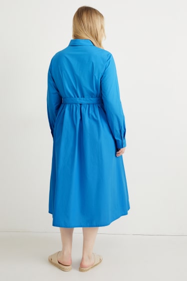 Damen - Blusenkleid - blau