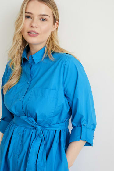 Femei - Rochie tip bluză - albastru