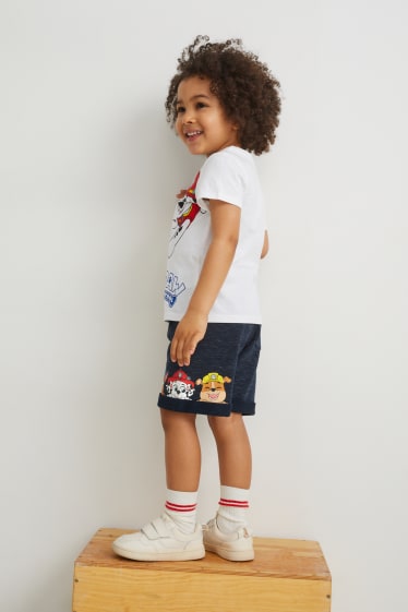 Enfants garçons - Pat’ Patrouille - ensemble - T-shirt et short en molleton - 2 pièces - blanc