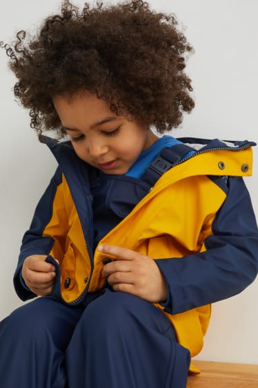 Children - Rain jacket with hood - yellow