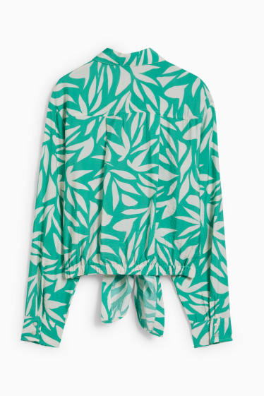 Women - Blouse - patterned - green / cremewhite