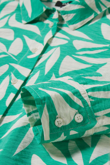 Mujer - Blusa - estampada - verde / blanco roto