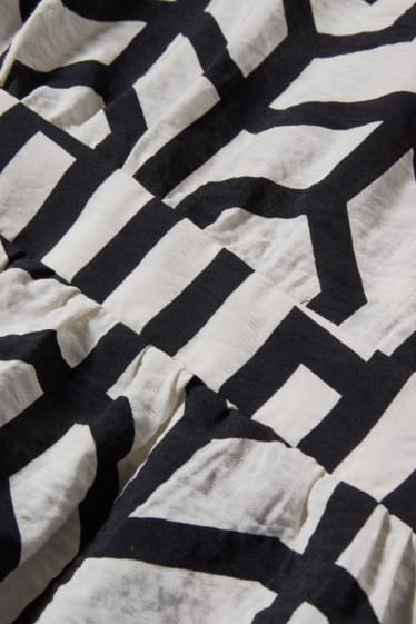 Women - Blouse - patterned - black / white