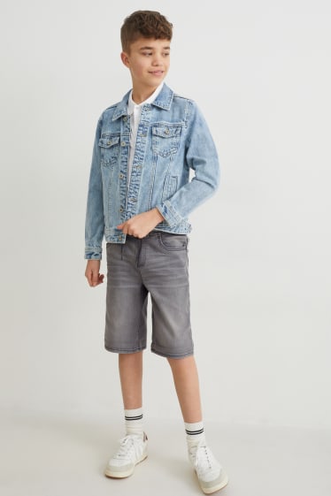 Kinder - Jeans-Shorts - grau