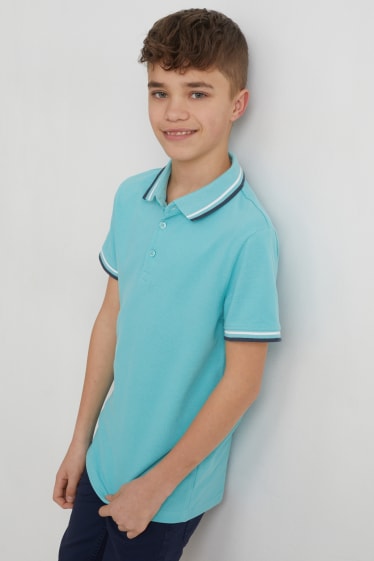 Kinder Buben - Poloshirt - türkis