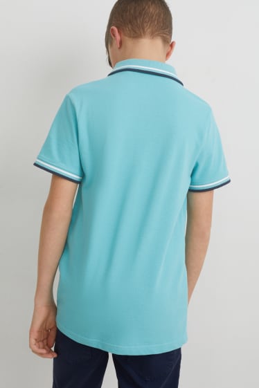 Kinder Buben - Poloshirt - türkis