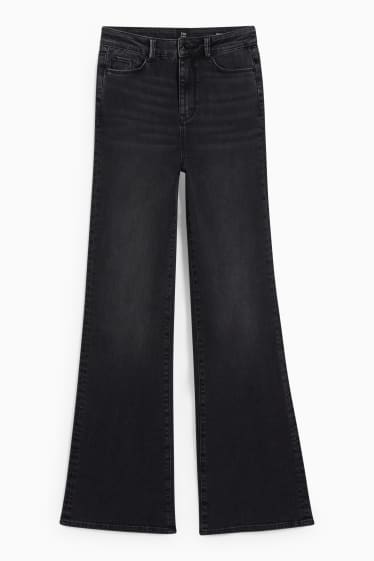 Damen - Flared Jeans - High Waist - Shaping-Jeans - LYCRA® - dunkeljeansgrau