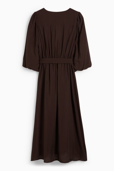 Women - Wrap dress - dark brown