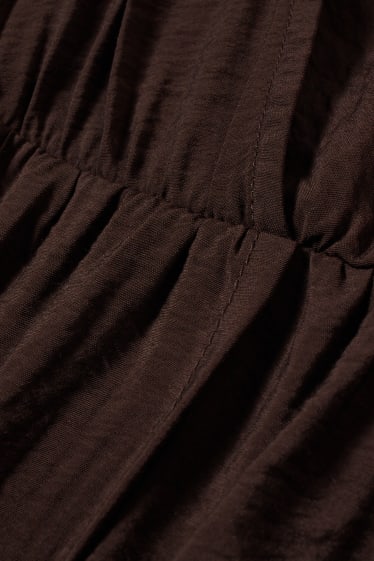 Femmes - Robe croisée - marron foncé