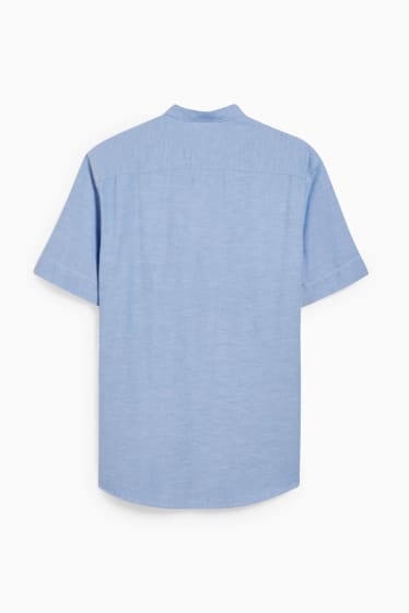 Hommes - Chemise - regular fit - encolure montante - bleu clair