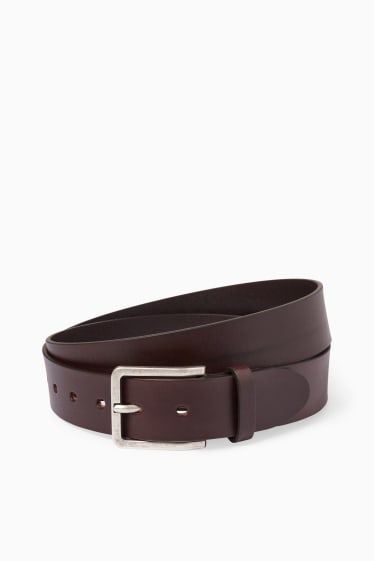 Men - Leather belt - dark brown