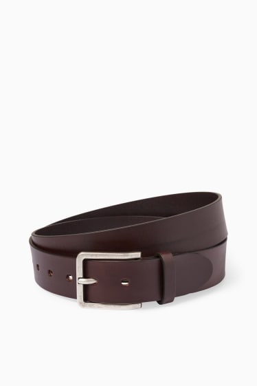 Hommes - Ceinture en cuir - marron foncé